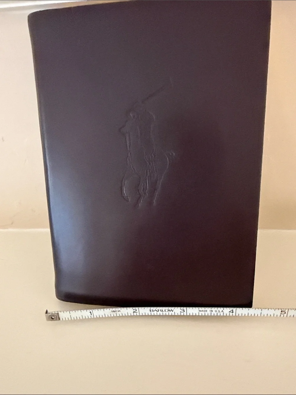 NEW Ralph Lauren Embossed Pony Dark Brown Leather Tablet/Journal;POSH🤎🤎🤎
